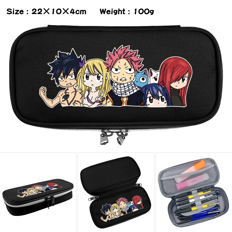 Fairy tail Anime Waterproof canvas zipper clamshell pencil case pencil case  22x10x4cm