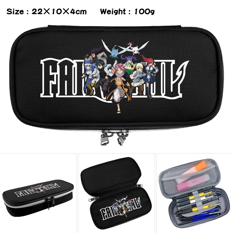 Fairy tail Anime Waterproof canvas zipper clamshell pencil case pencil case  22x10x4cm