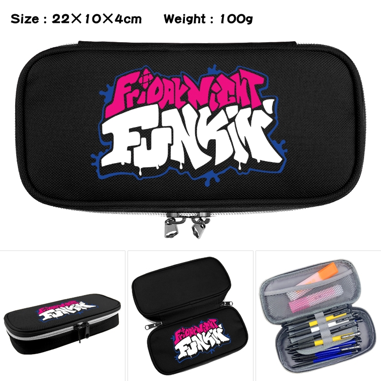 Friday Night Funkin Anime Waterproof canvas zipper clamshell pencil case pencil case 22x10x4cm