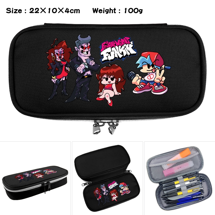 Friday Night Funkin Anime Waterproof canvas zipper clamshell pencil case pencil case 22x10x4cm