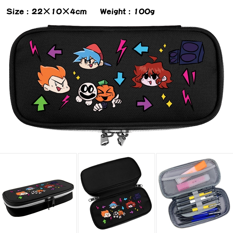 Friday Night Funkin Anime Waterproof canvas zipper clamshell pencil case pencil case 22x10x4cm