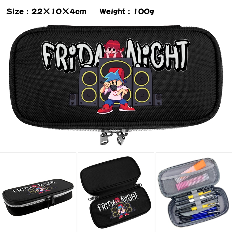 Friday Night Funkin Anime Waterproof canvas zipper clamshell pencil case pencil case 22x10x4cm