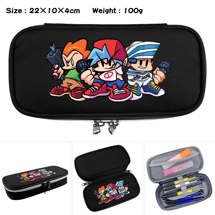 Friday Night Funkin Anime Waterproof canvas zipper clamshell pencil case pencil case 22x10x4cm