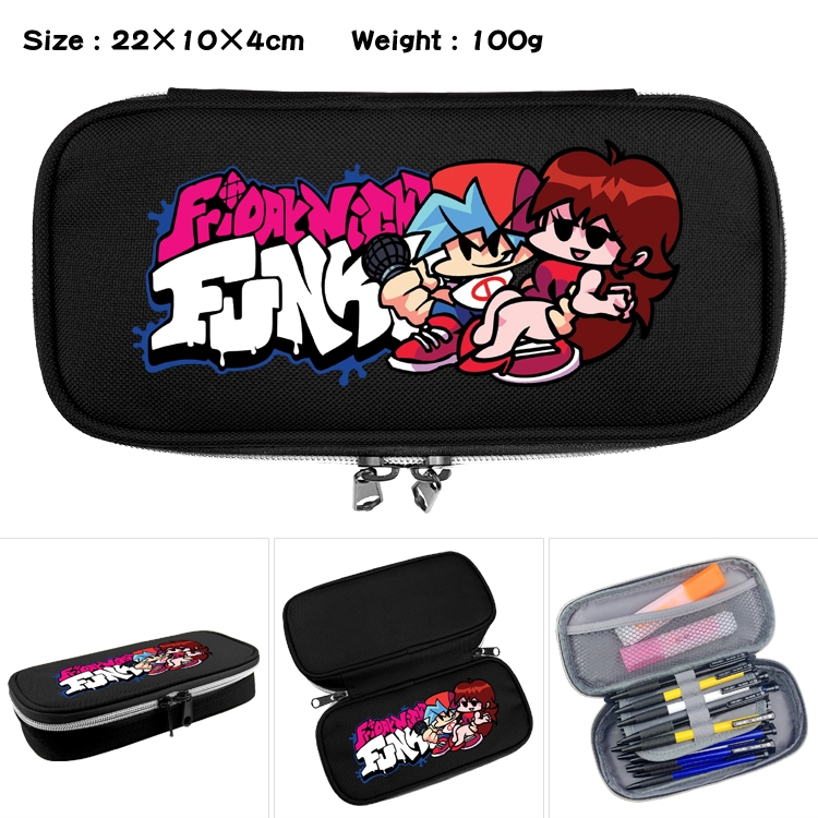 Friday Night Funkin Anime Waterproof canvas zipper clamshell pencil case pencil case 22x10x4cm