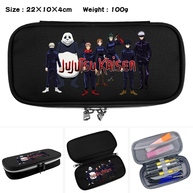 Jujutsu Kaisen Anime Waterproof canvas zipper clamshell pencil case pencil case 22x10x4cm