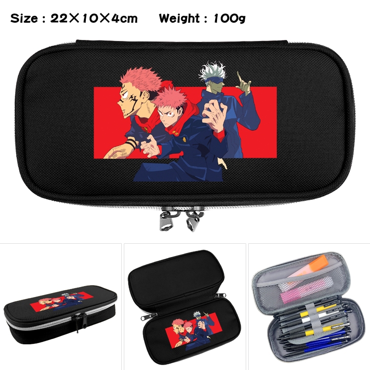 Jujutsu Kaisen Anime Waterproof canvas zipper clamshell pencil case pencil case 22x10x4cm