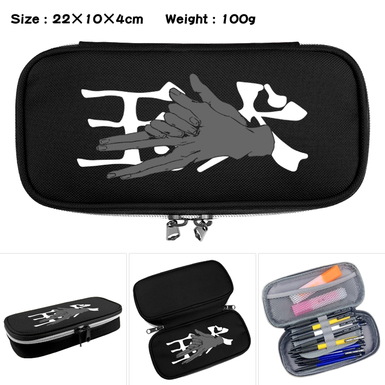 Jujutsu Kaisen Anime Waterproof canvas zipper clamshell pencil case pencil case 22x10x4cm