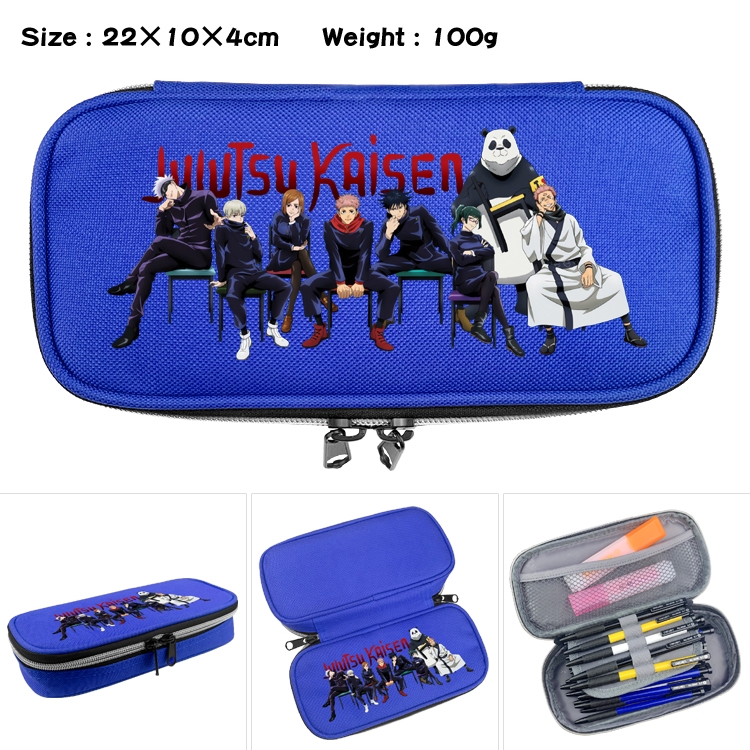 Jujutsu Kaisen Anime Waterproof canvas zipper clamshell pencil case pencil case 22x10x4cm