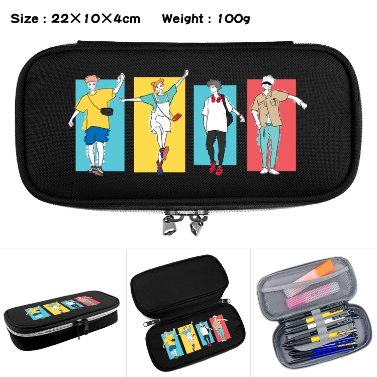 Jujutsu Kaisen Anime Waterproof canvas zipper clamshell pencil case pencil case 22x10x4cm