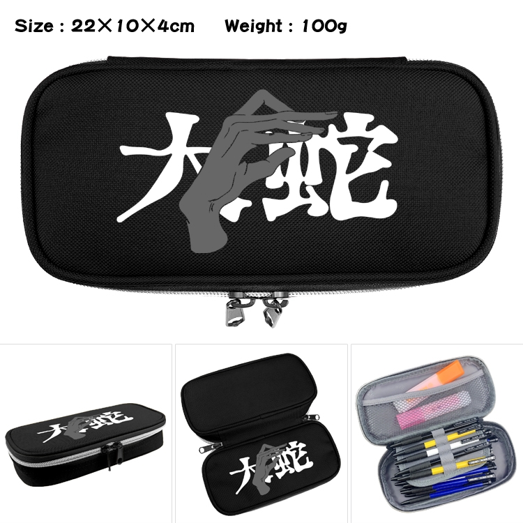 Jujutsu Kaisen Anime Waterproof canvas zipper clamshell pencil case pencil case 22x10x4cm