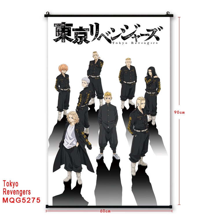 Tokyo Revengers  black Plastic rod Cloth painting Wall Scroll 60X90CM   MQG-5275