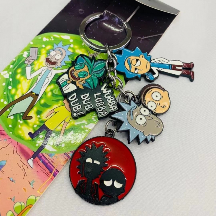 Rick and Morty Animation surrounding skewers metal keychain pendant Style B