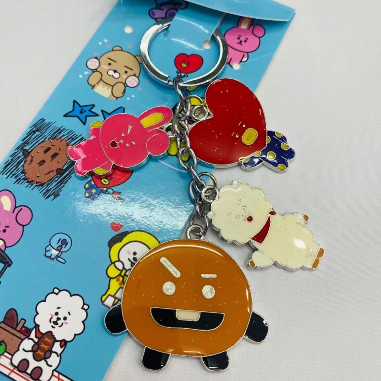 BTS surrounding skewers metal keychain pendant Style A
