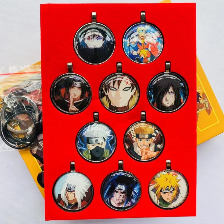 Naruto Pendant necklace key chain boxed  a Set of 10