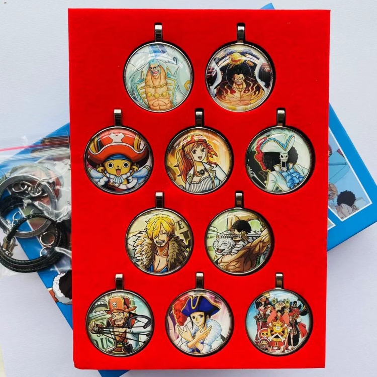 One Piece Pendant necklace key chain boxed  a Set of 10