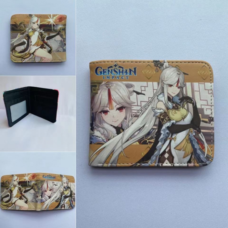 Genshin Impact  Full color  Two fold short card case wallet 11X9.5CM 60G