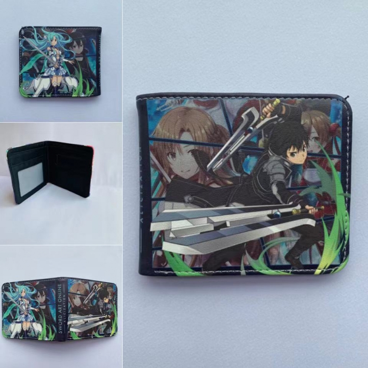 Sword Art Online Full color  Two fold short card case wallet 11X9.5CM 60G