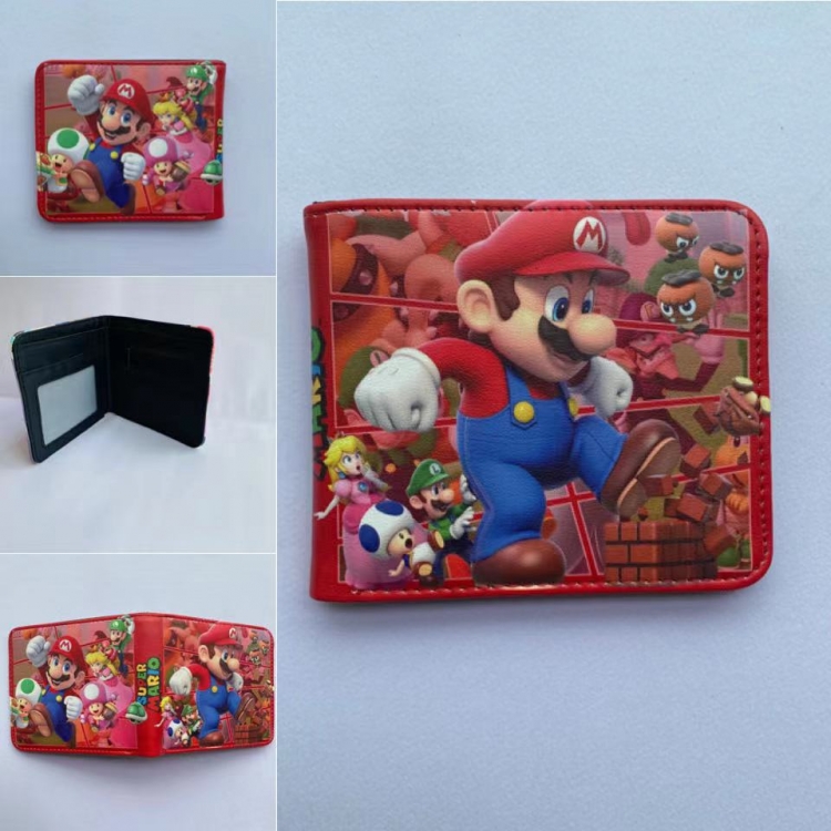 Super Mario Full color  Two fold short card case wallet 11X9.5CM 60G