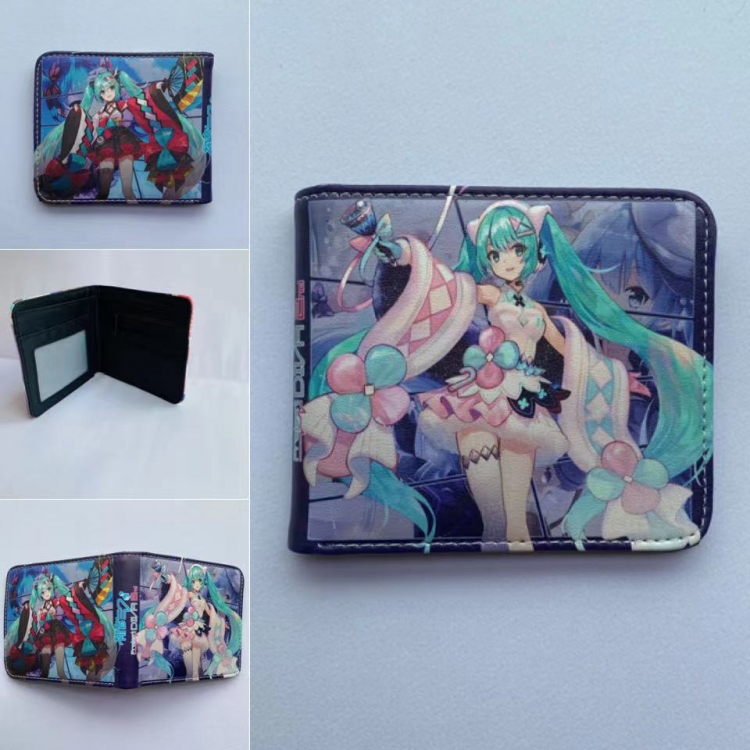 Hatsune Miku Full color  Two fold short card case wallet 11X9.5CM 60G