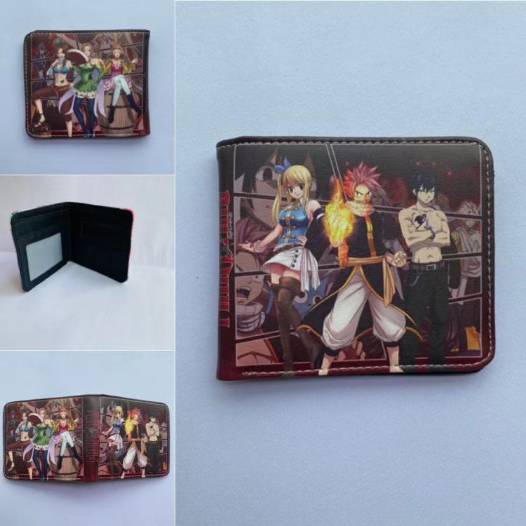 Fairy tail Full color  Two fold short card case wallet 11X9.5CM 60G Style A