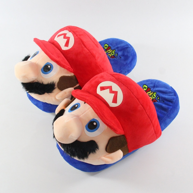 Super Mario  Half-pack shoes plush crystal super soft pp cotton slippers 28CM