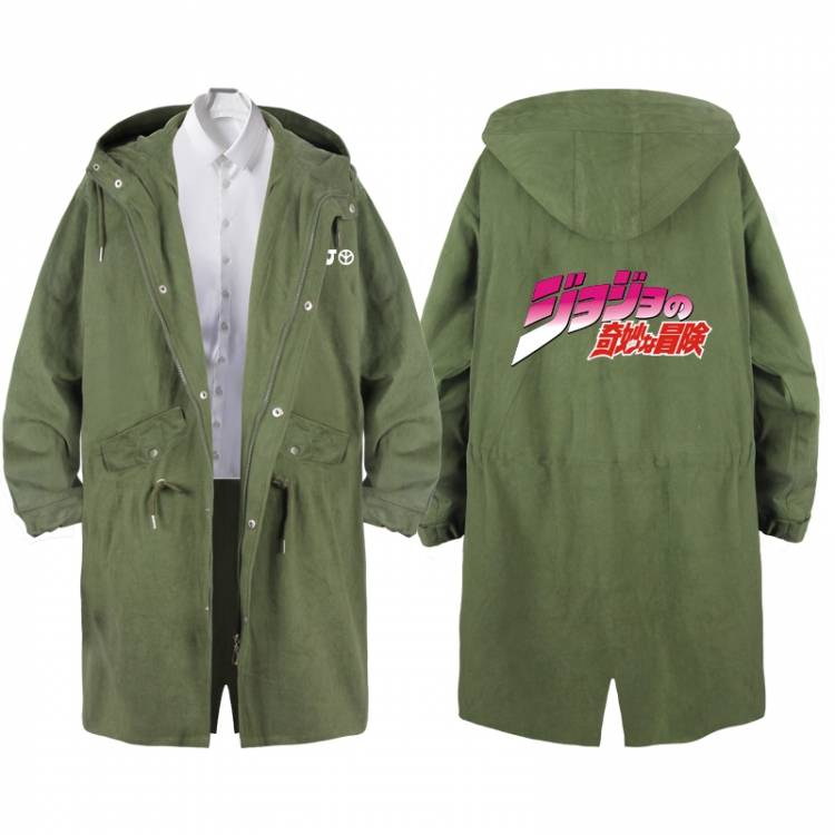 JoJos Bizarre Adventure Anime Peripheral Hooded Long Windbreaker Jacket