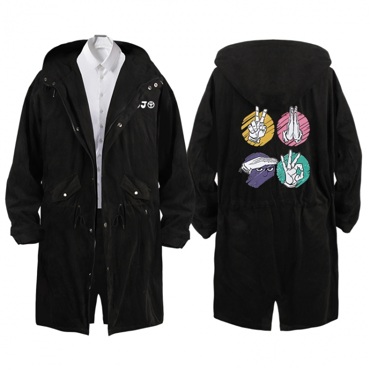 JoJos Bizarre Adventure Anime Peripheral Hooded Long Windbreaker Jacket