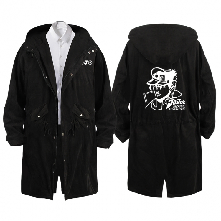 JoJos Bizarre Adventure Anime Peripheral Hooded Long Windbreaker Jacket