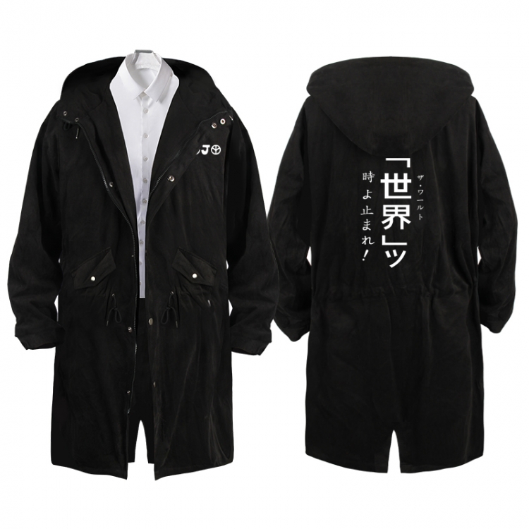 JoJos Bizarre Adventure Anime Peripheral Hooded Long Windbreaker Jacket