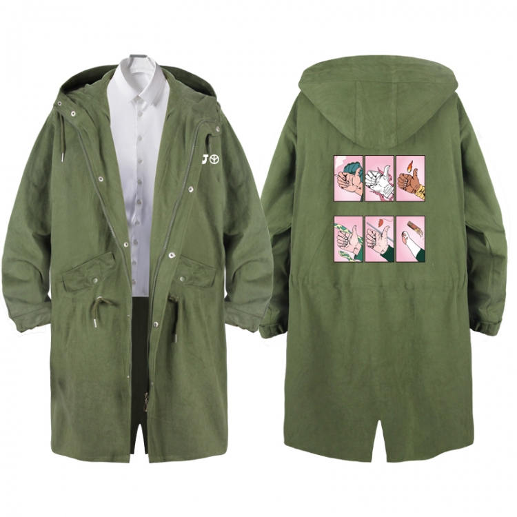 JoJos Bizarre Adventure Anime Peripheral Hooded Long Windbreaker Jacket