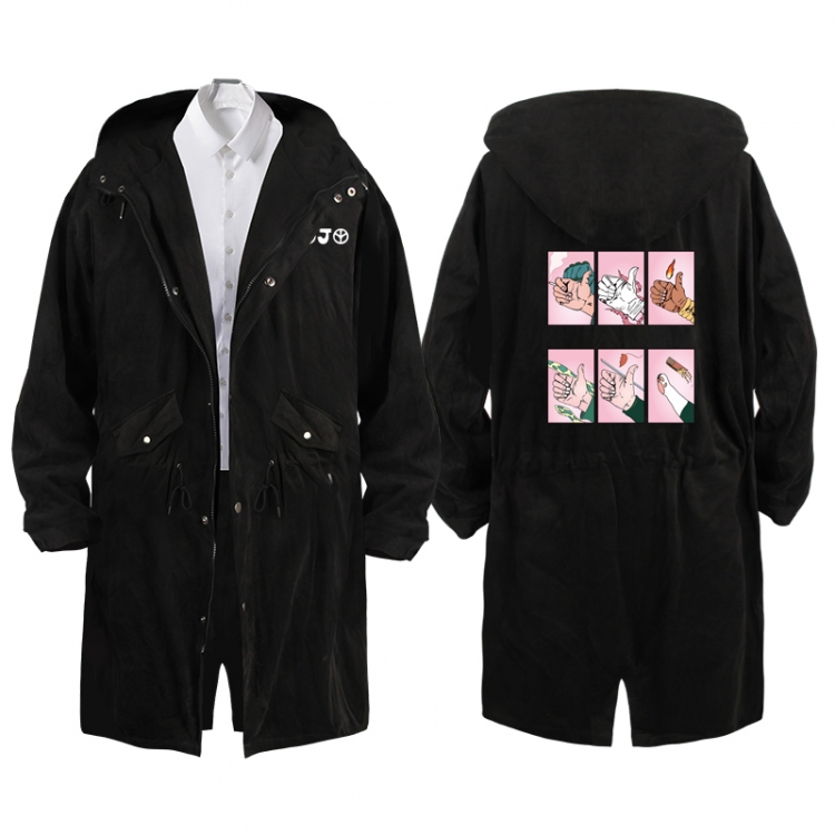 JoJos Bizarre Adventure Anime Peripheral Hooded Long Windbreaker Jacket