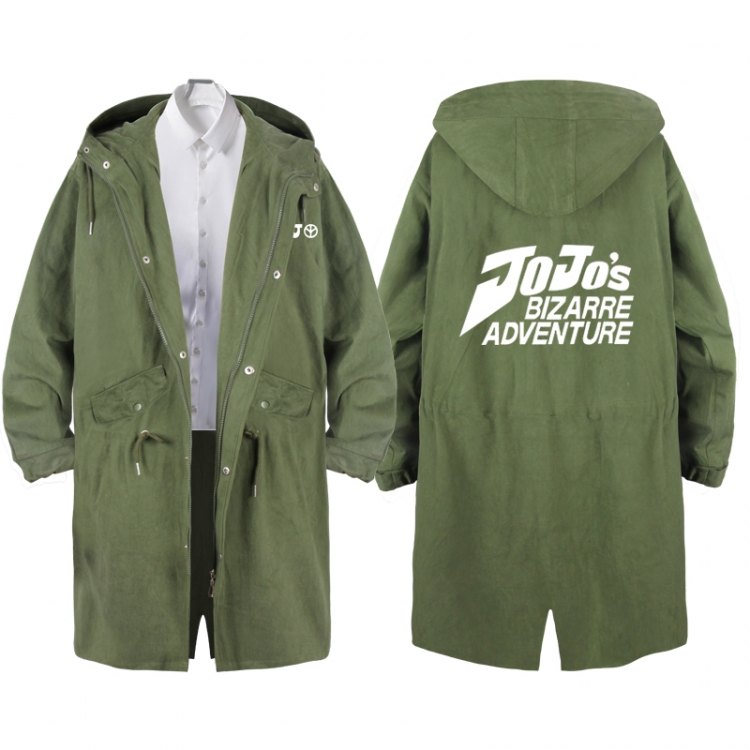 JoJos Bizarre Adventure Anime Peripheral Hooded Long Windbreaker Jacket