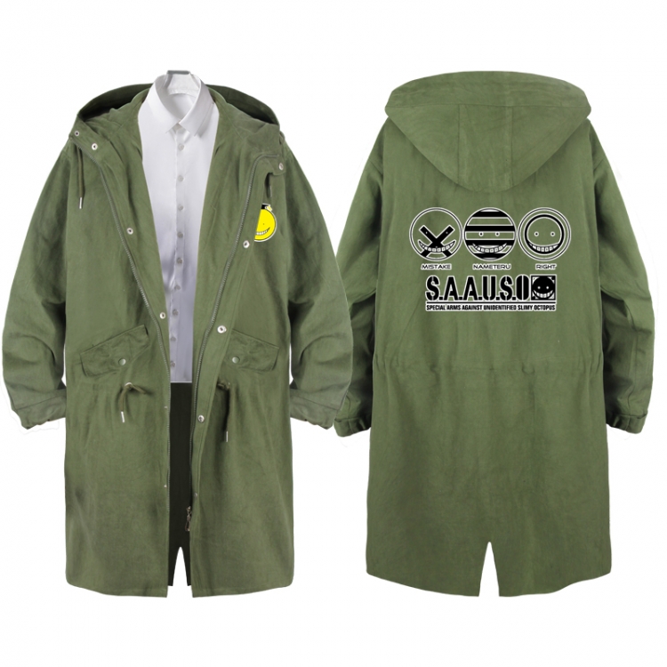 Ansatsu Kyoushitsu Assassination Classroom  Anime Peripheral Hooded Long Windbreaker Jacket from S to 3XL 