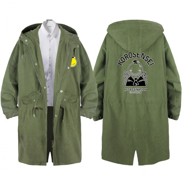 Ansatsu Kyoushitsu Assassination Classroom  Anime Peripheral Hooded Long Windbreaker Jacket from S to 3XL 
