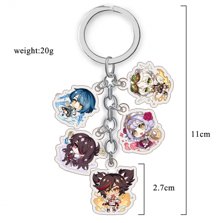 Genshin Impact   Anime acrylic Key Chain  price for 5 pcs A274