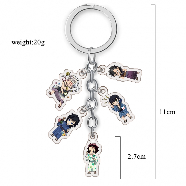  Demon Slayer Kimets Anime acrylic Key Chain  price for 5 pcs A282