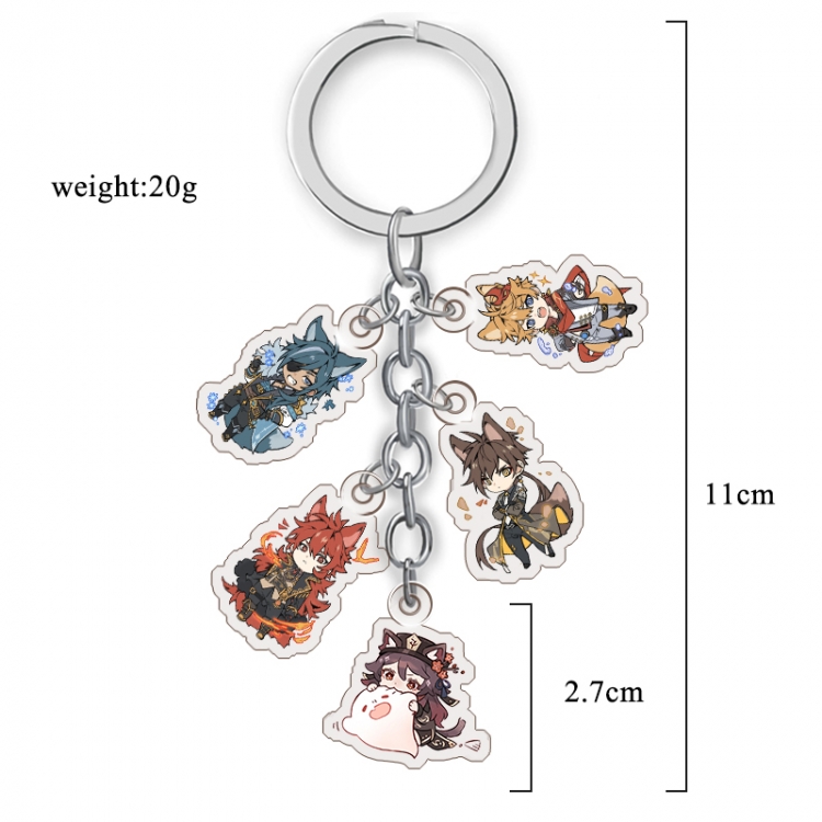 Genshin Impact   Anime acrylic Key Chain  price for 5 pcs A305