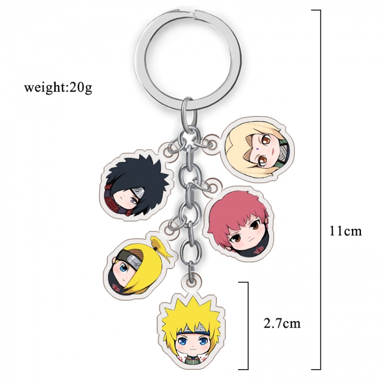 Naruto Anime acrylic Key Chain  price for 5 pcs A277