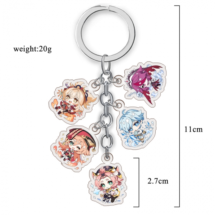 Genshin Impact   Anime acrylic Key Chain  price for 5 pcs A276