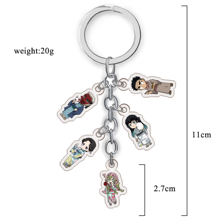  Demon Slayer Kimets Anime acrylic Key Chain  price for 5 pcs A283