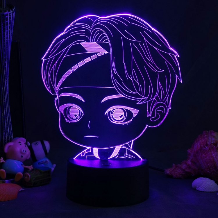 BTS 3D night light USB touch switch colorful acrylic table lamp 1353
