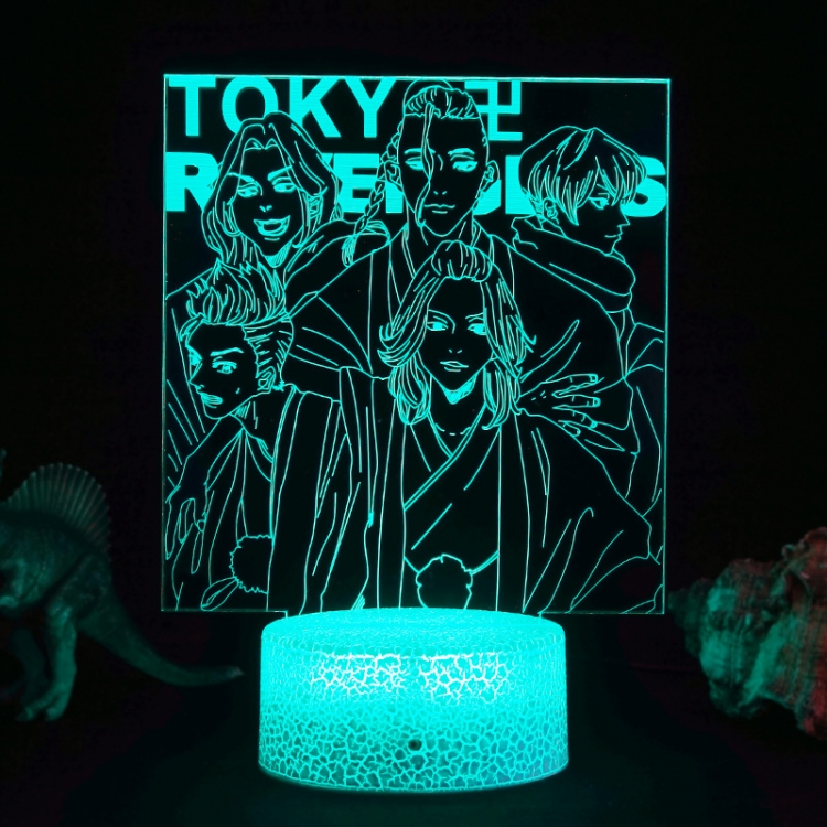 Tokyo Revengers 3D night light USB touch switch colorful acrylic table lamp BLACK BASE