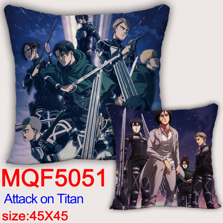 Shingeki no Kyojin Square double-sided full-color pillow cushion 45X45CM NO FILLING  MQF 5051