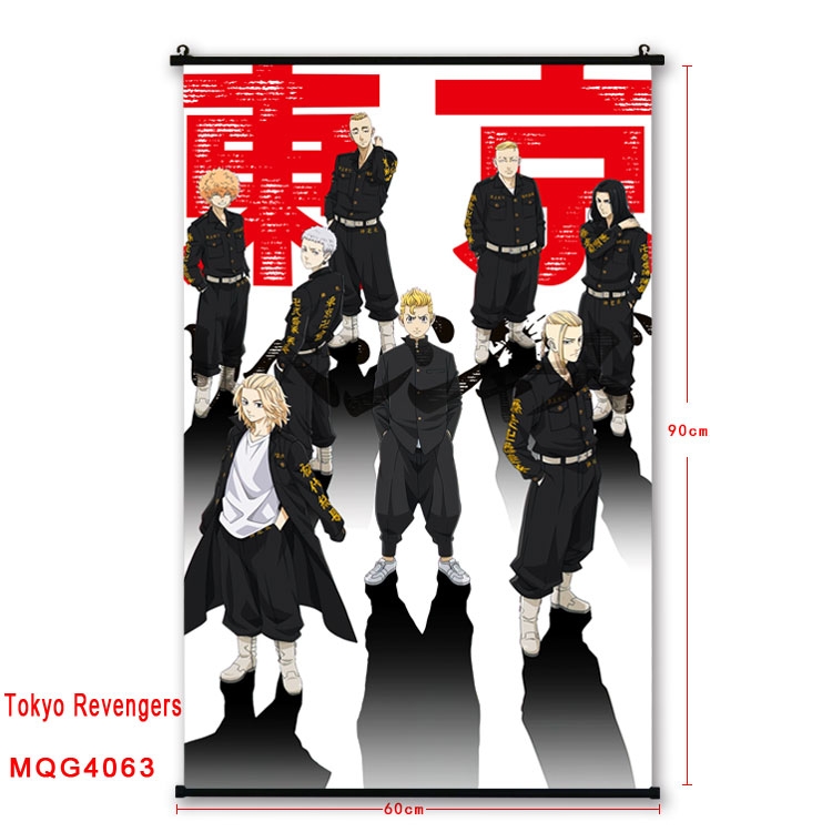 Tokyo Revengers  black Plastic rod Cloth painting Wall Scroll 60X90CM MQG-4063