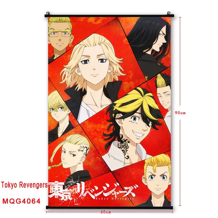 Tokyo Revengers  black Plastic rod Cloth painting Wall Scroll 60X90CM   MQG-4064