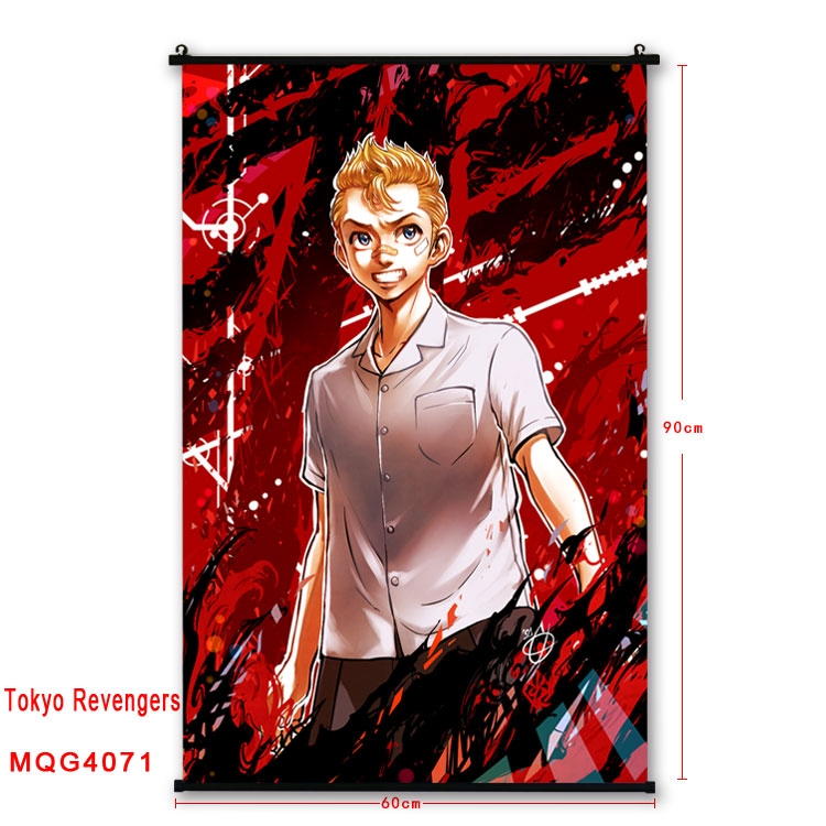 Tokyo Revengers  black Plastic rod Cloth painting Wall Scroll 60X90CM  MQG-4071