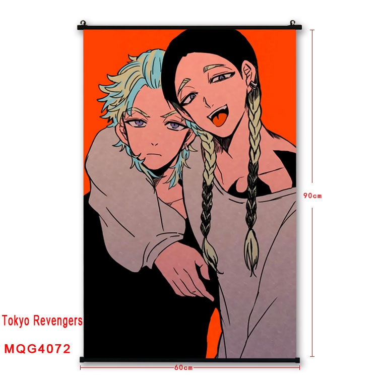 Tokyo Revengers  black Plastic rod Cloth painting Wall Scroll 60X90CM   MQG-4072