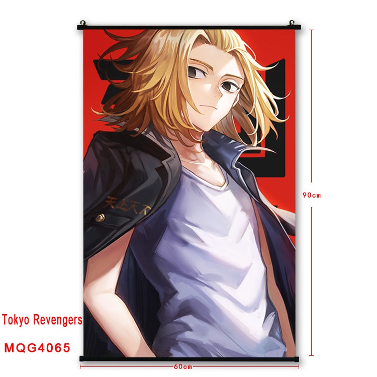 Tokyo Revengers  black Plastic rod Cloth painting Wall Scroll 60X90CM  MQG-4065