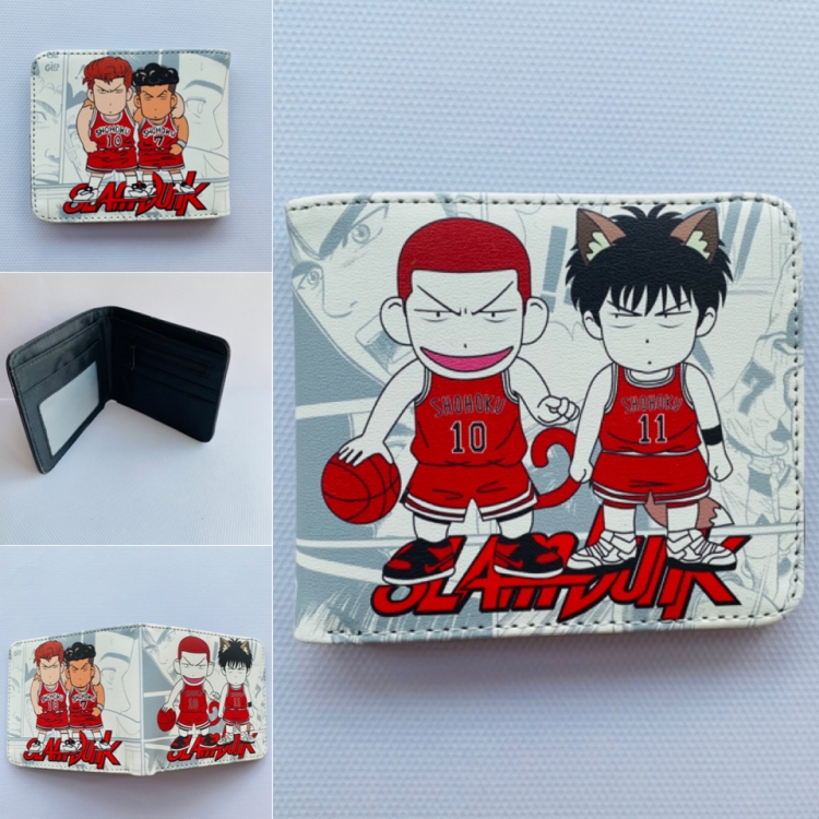 Slam Dunk Full color  Two fold short card case wallet 11X9.5CM 60G Style
