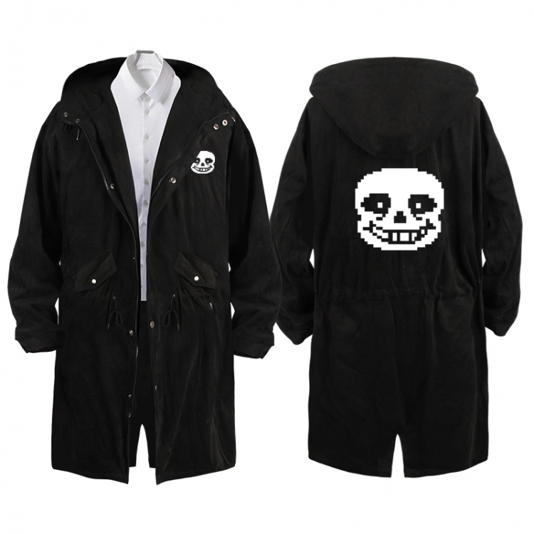 Undertale Anime Peripheral Hooded Long Windbreaker Jacket from S to 3XL